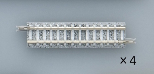 Tomix X010142 - N - Gerade Gleis mit Schotterbettung, je 18,5 mm (4 Stück)